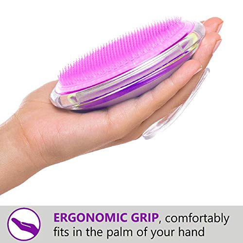 Exfoliating Brush For Razor Bumps and Ingrown Hair Treatment, Silicone Face S...