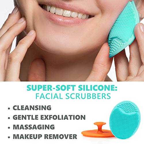 Exfoliating Brush For Razor Bumps and Ingrown Hair Treatment, Silicone Face S...