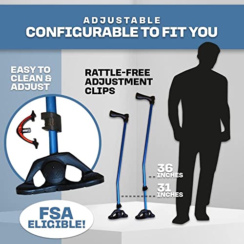 Dynamo Swing Cane – The Quad Cane Alternate, All-Weather Articulating & Balan...