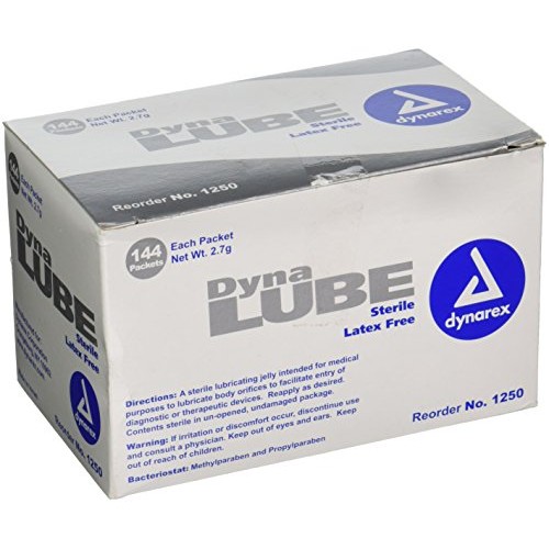 Dynarex-1250 DynaLube Lubricating Jelly Sterile 2.7 g packet 144ct