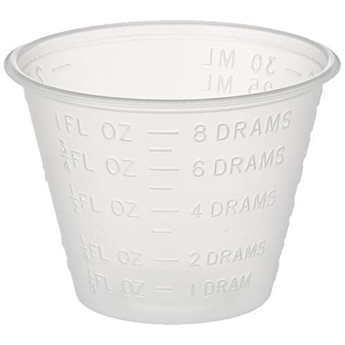 Dynarex 4258 Medicine Cup (Polyethylene), 100 Count, 1 Sleeve, Clear