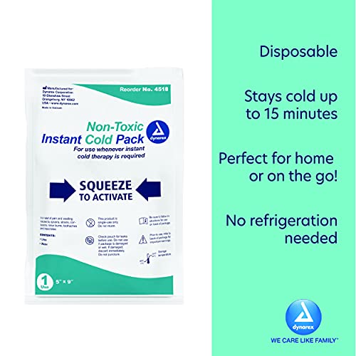 Dynarex Instant Cold Packs with Urea - Disposable Ice Packs for Injuries, Mus...