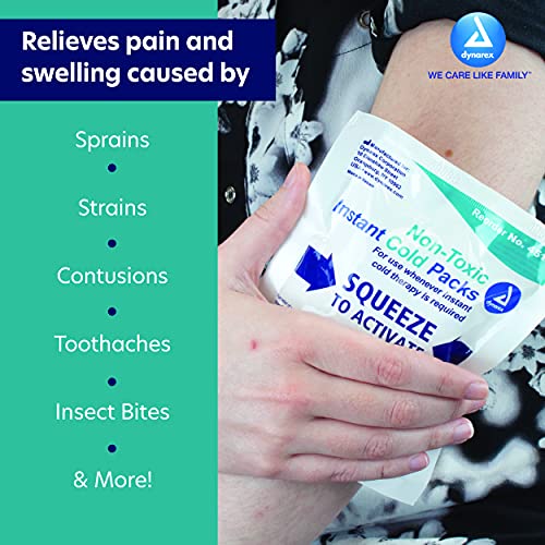 Dynarex Instant Cold Packs with Urea - Disposable Ice Packs for Injuries, Mus...