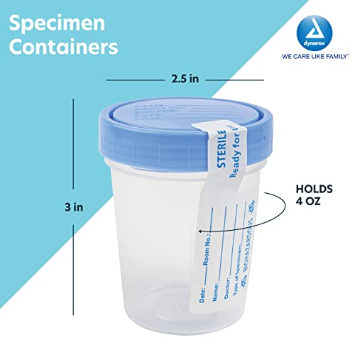 Dynarex Specimen Containers sterile 4 oz 100/Cs