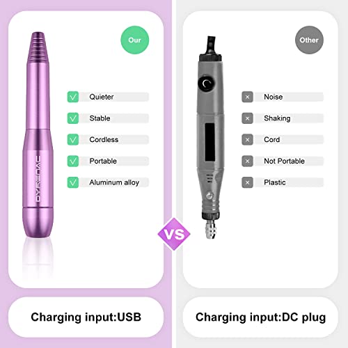 DYRENAC Electric Nail Drill, Portable Electric Nail Drill Kit for Acrylic Gel...