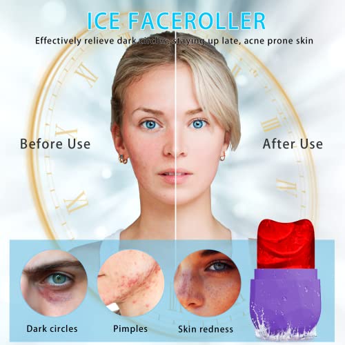 Ice Face Roller, Ice Roller for Face and Eye Puffiness, Silicone Ice Mold for...