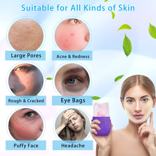 Ice Face Roller, Ice Roller for Face and Eye Puffiness, Silicone Ice Mold for...