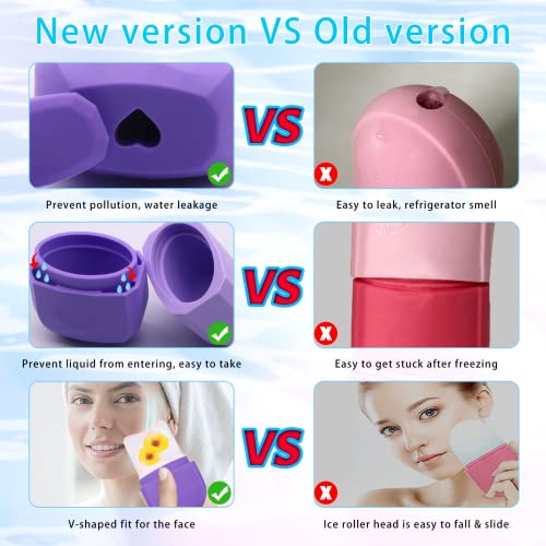 Ice Face Roller, Ice Roller for Face and Eye Puffiness, Silicone Ice Mold for...