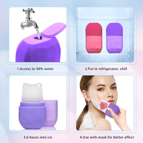 Ice Face Roller, Ice Roller for Face and Eye Puffiness, Silicone Ice Mold for...