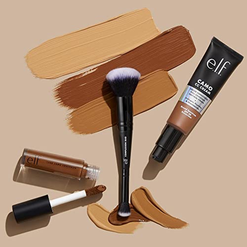 e.l.f. Cosmetics Complexion Duo Brush, 2-In-1 Vegan Makeup Tool, Flawlessly A...