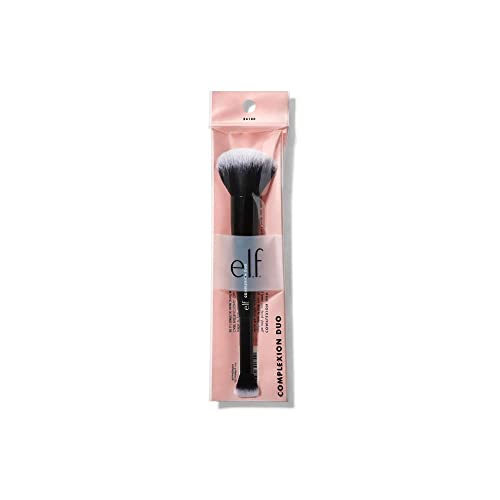 e.l.f. Cosmetics Complexion Duo Brush, 2-In-1 Vegan Makeup Tool, Flawlessly A...