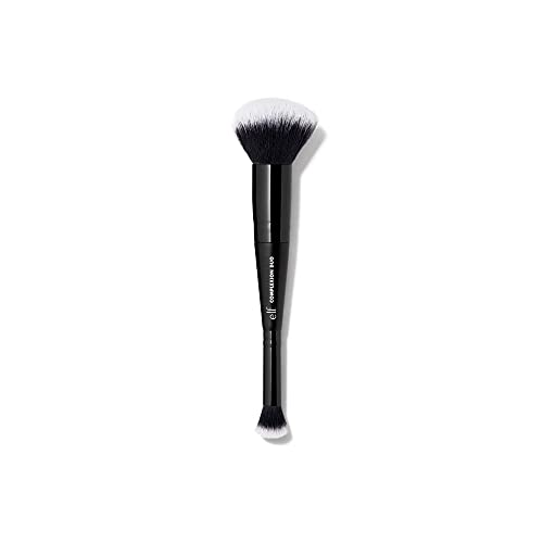 e.l.f. Cosmetics Complexion Duo Brush, 2-In-1 Vegan Makeup Tool, Flawlessly A...
