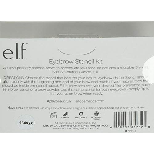 e.l.f. Cosmetics Eyebrow Stencil Kit for Perfectly Shaped Brows, Contains 4 R...