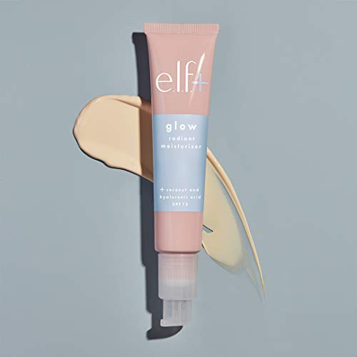 e.l.f.+ Glow Radiant Moisturizer SPF 15, Hint of Golden Shimmer, 1.2 Fl Oz