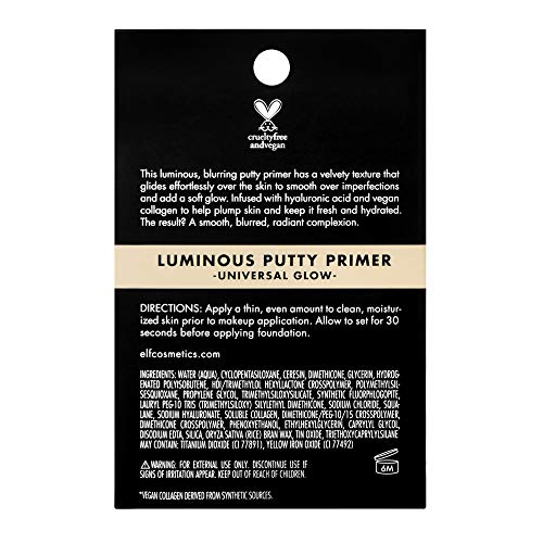 e.l.f, Luminous Putty Primer, Skin Perfecting, Lightweight, Silky, Long Lasti...