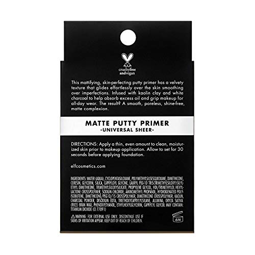 e.l.f, Matte Putty Primer, Skin Perfecting, Lightweight, Oil-free formula, Ma...