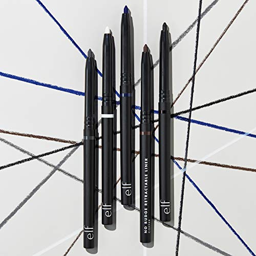 e.l.f. No Budge Retractable Eyeliner, Creamy & Ultra-Pigmented, Waterproof, C...