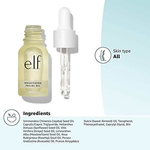 e.l.f. Nourishing Facial Oil, Radiant Moisturizing Formula, 0.507 Fl Oz