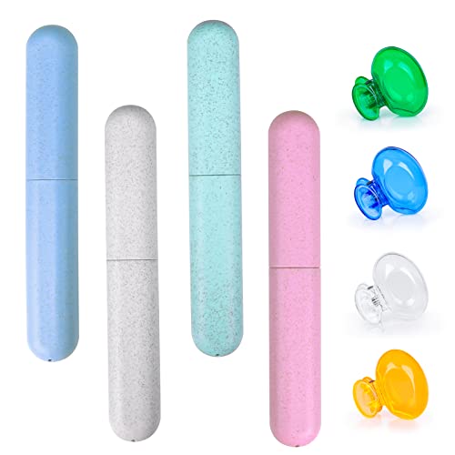 Toothbrush Head Cover Cap & Travel Toothbrush Case 8 Pack Toothbrush Protecto...