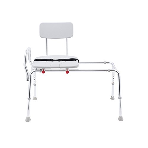 Eagle Health Supplies Sliding Shower Transfer Bench with Cut-out Seat and Adj...