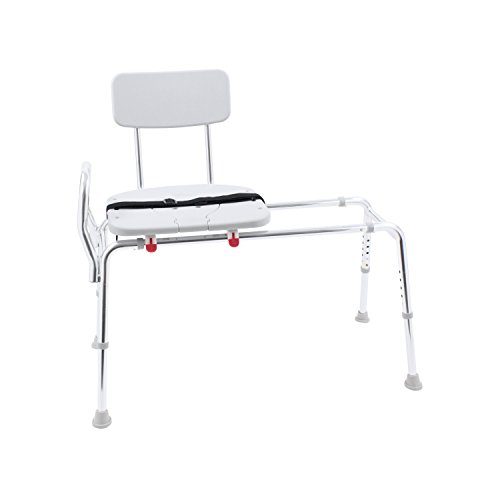 Eagle Health Supplies Sliding Shower Transfer Bench with Cut-out Seat and Adj...