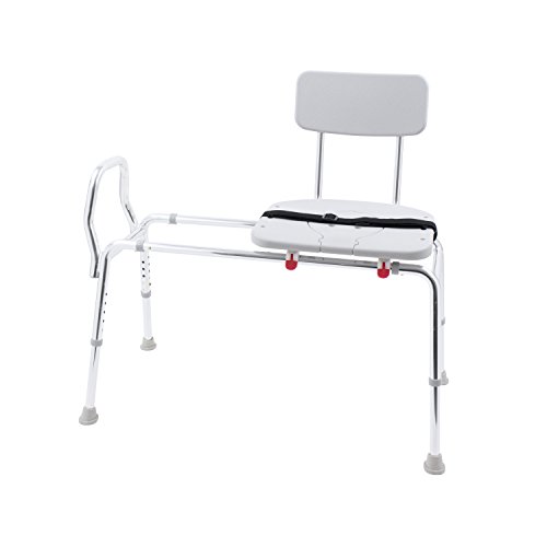 Eagle Health Supplies Sliding Shower Transfer Bench with Cut-out Seat and Adj...