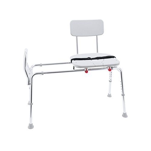 Eagle Health Supplies Sliding Shower Transfer Bench with Cut-out Seat and Adj...