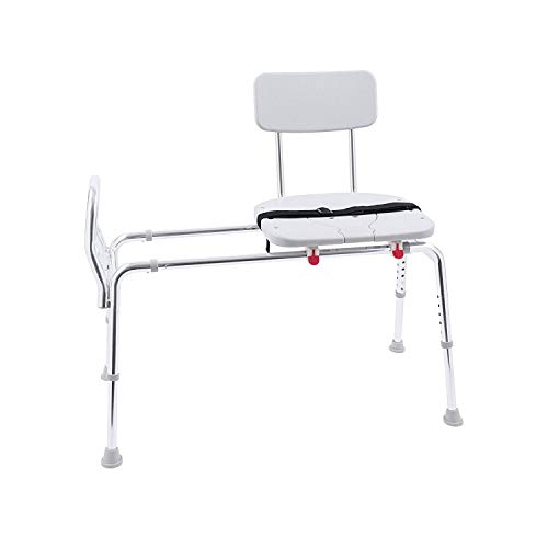 Eagle Health Supplies Sliding Shower Transfer Bench with Cut-out Seat and Adj...
