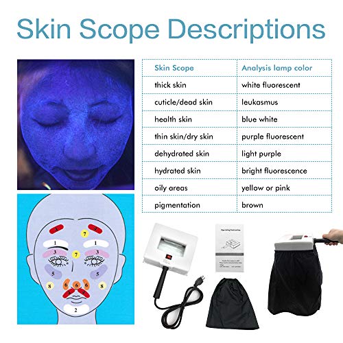 Woods Lamp Skin Analyzer Magnifying Analyzer Beauty Test Face Care Facial SPA...