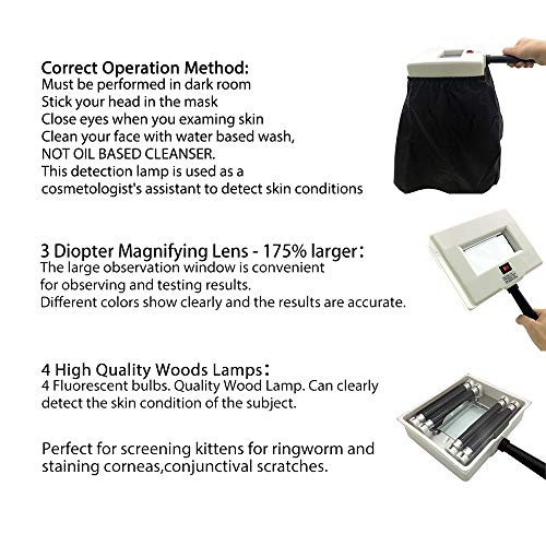 Woods Lamp Skin Analyzer Magnifying Analyzer Beauty Test Face Care Facial SPA...