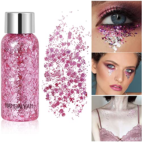 Body Glitter Mermaid Sequins Gel Set of 2 Bottle Holographic Glitter Liquid B...