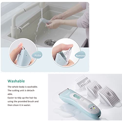 Baby Hair Clippers, Ceramic Blade Electric Kids Hair Trimmer, Ultra-Quiet Cor...