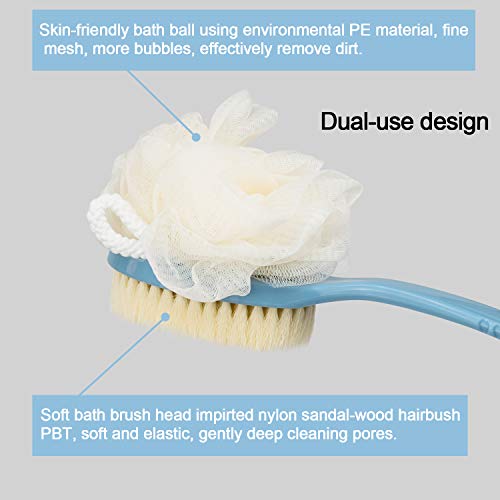 2 Pack Back Scrubber for Shower, EAONE Bath Body Brush with Bristles and Loof...