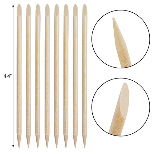 EAONE 100PCs Wood Nail Sticks Cuticle Pusher Remover Nail Art Cuticle Pusher ...