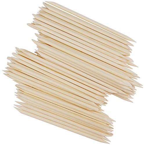 EAONE 100PCs Wood Nail Sticks Cuticle Pusher Remover Nail Art Cuticle Pusher ...
