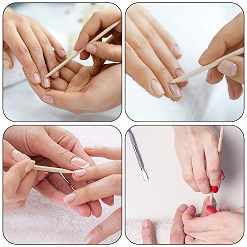 EAONE 100PCs Wood Nail Sticks Cuticle Pusher Remover Nail Art Cuticle Pusher ...