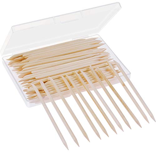 EAONE 100PCs Wood Nail Sticks Cuticle Pusher Remover Nail Art Cuticle Pusher ...