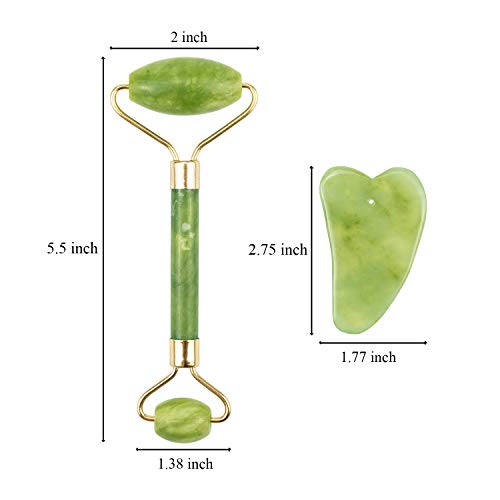 EAONE 4 in 1 Gua Sha Facial Tools, Jade Roller Face Roller Skin Care Tools Ma...