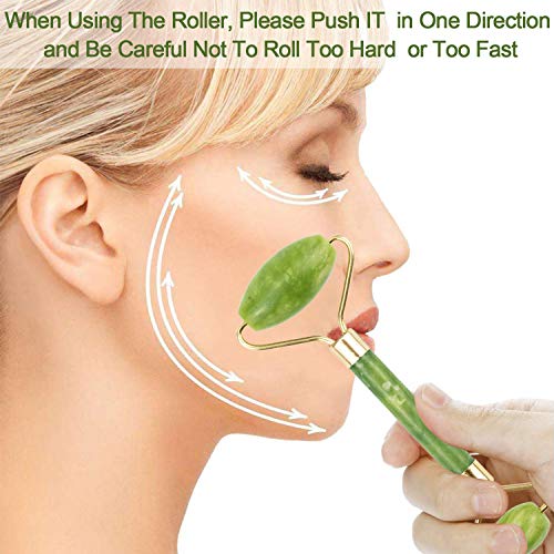 EAONE 4 in 1 Gua Sha Facial Tools, Jade Roller Face Roller Skin Care Tools Ma...