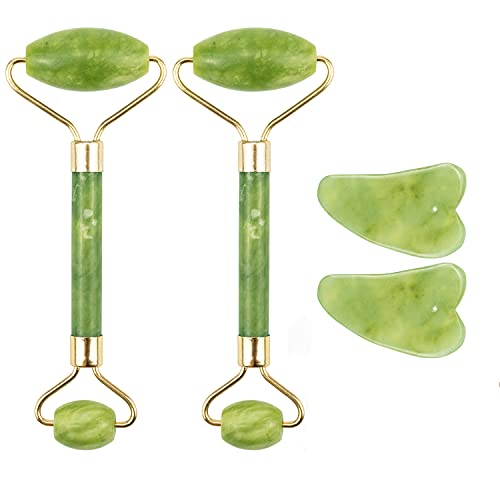 EAONE 4 in 1 Gua Sha Facial Tools, Jade Roller Face Roller Skin Care Tools Ma...