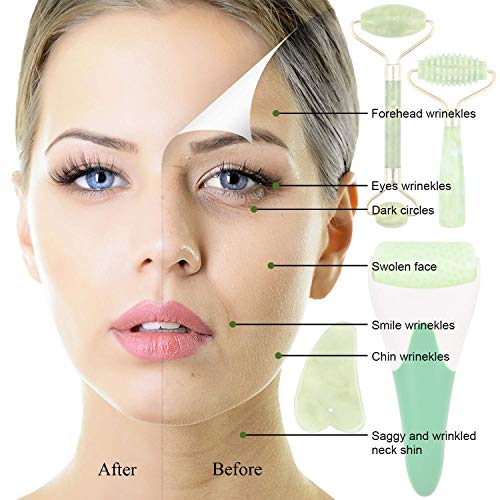 EAONE Face Roller, Ice Roller for Face, Eye Roller for Puffy Eyes, Jade Rolle...