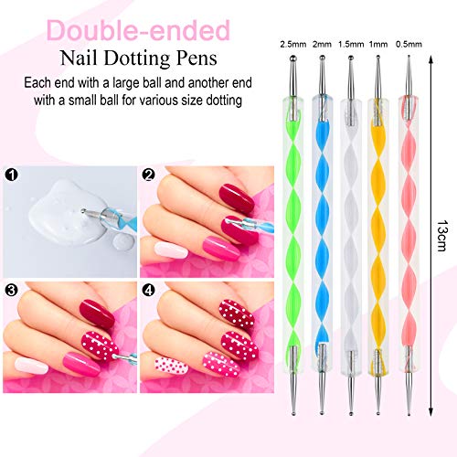 EAONE Nail Art Kit Set for Beginners with Nail Painting Brushes Nail Rhinesto...