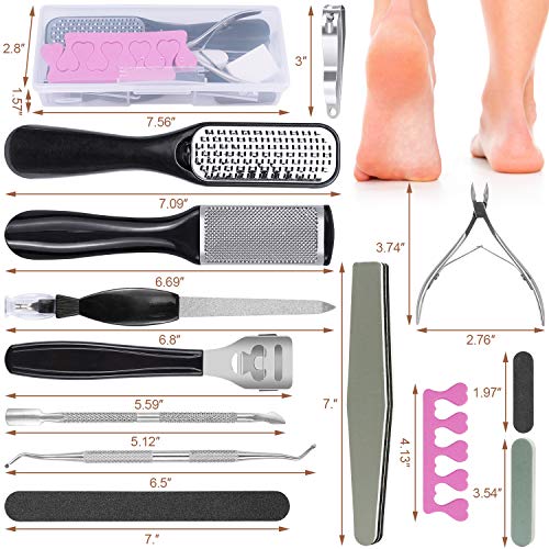 EAONE Pedicure Kit 20 in 1, Professional Pedicure Tools Set Foot Files Stainl...