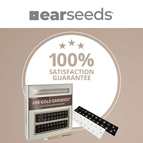Ear Seeds: 24K Gold EarSeeds Acupressure Kit - 40 Pieces - Ear Seeds with Bon...