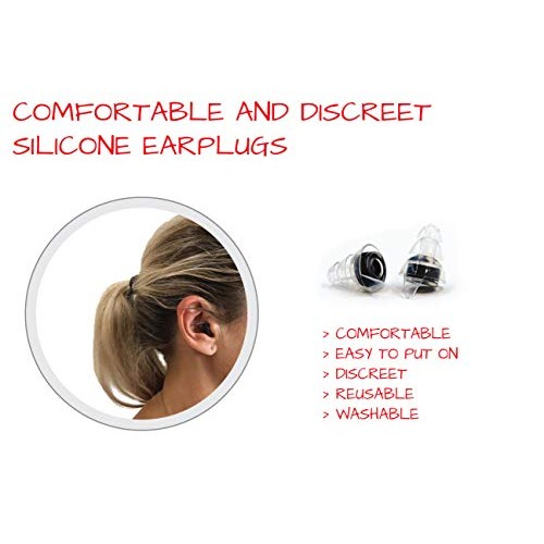 High-Fidelity Concert Earplugs by EarTekPro - Reusable Noise-Reduction Ear Pl...