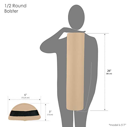 EARTHLITE Bolster Pillow Half Round – Durable Massage Bolster, 100% PU Uphols...