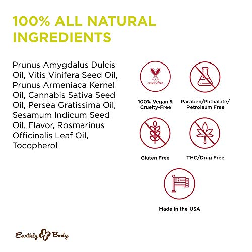 Earthly Body Edible Massage Oil, Cherry - 8 fl. oz. - Hemp Seed, Almond, Grap...
