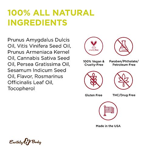 Earthly Body Edible Massage Oil, Strawberry - 2 fl. oz. - Hemp Seed, Almond, ...