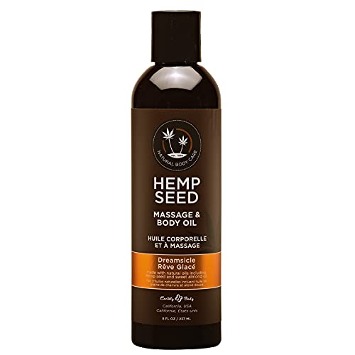 Hemp Seed Massage & Body Oil, Dreamsicle Scent - 8 fl. oz. - Nourishing, Mois...