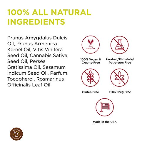 Hemp Seed Massage & Body Oil, Moroccan Nights Scent - 8 fl. oz. - Nourishing,...